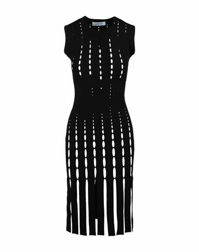 Ambush Knitted Cut-out Dress Woman Midi dress Black Viscose, Polyester Cover