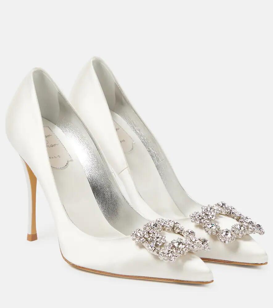 Roger Vivier Flower Strass 100 satin pumps Cover