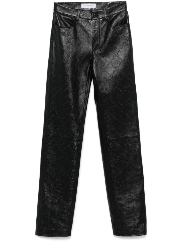 Marine Serre moonogram-embossed straight trousers - Black Cover