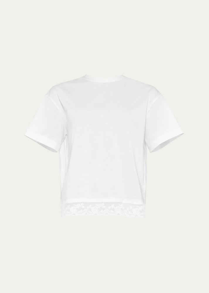 Eres Songe Crewneck Lace-Trim T-Shirt Cover