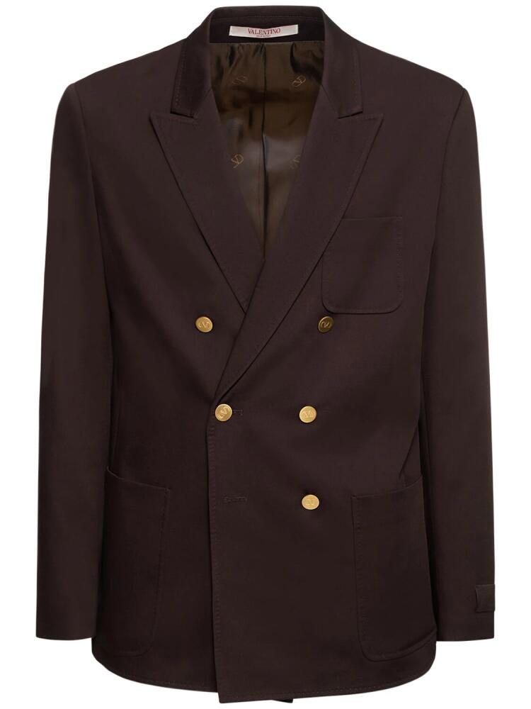 VALENTINO Double Breast Cotton Blend Blazer Cover