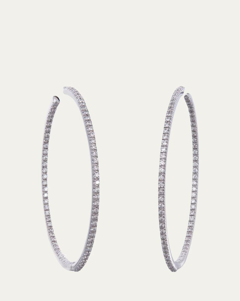 Sidney Garber Perfect Hoop Earrings with Diamonds in 18K White Gold Cover