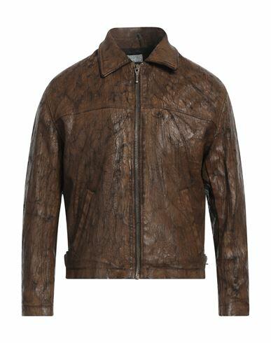 Guess Man Denim outerwear Brown Cotton, Polyester, Elastane, Elastomultiester Cover