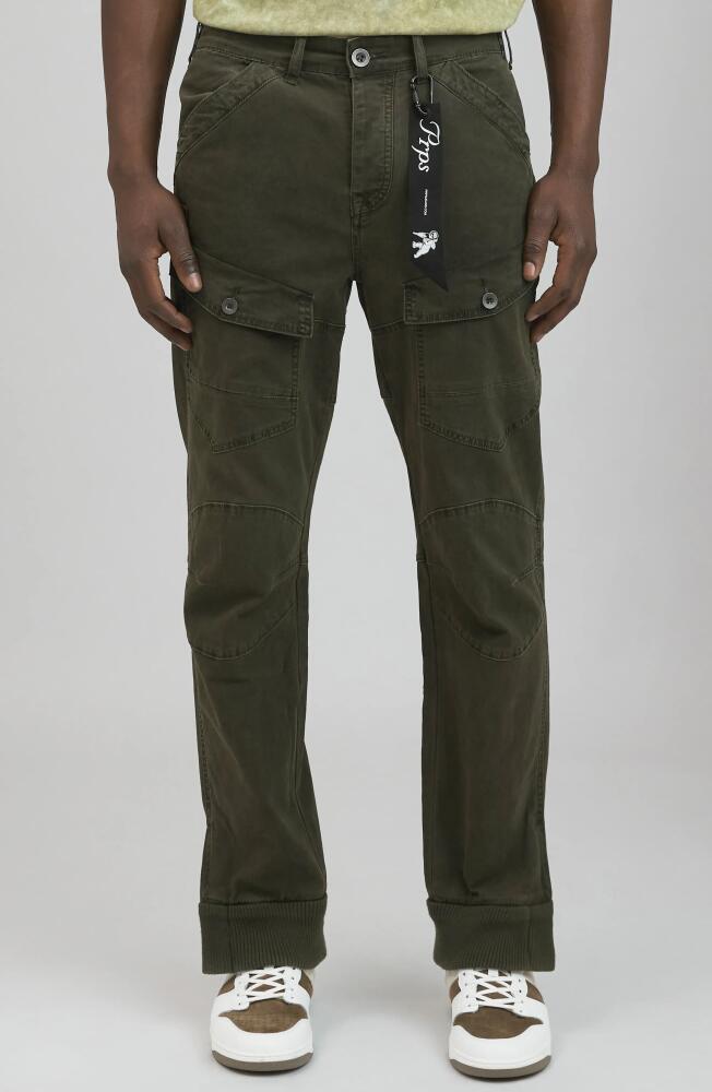 PRPS Letchworth Stretch Cargo Pants in Army Green Cover