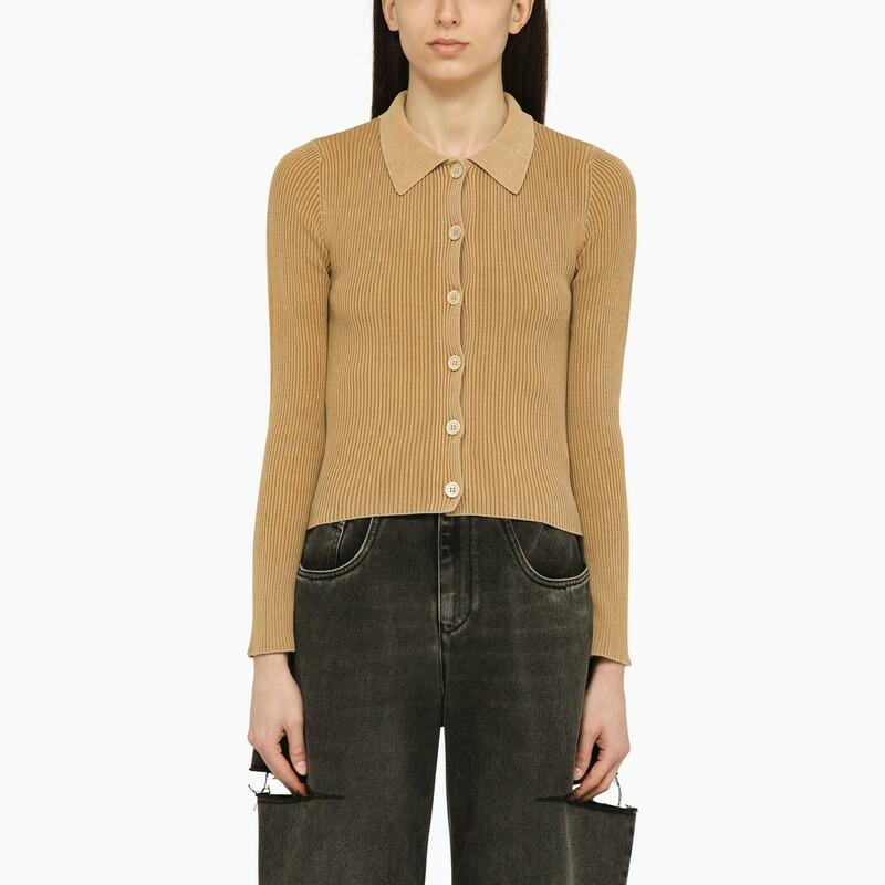 Our Legacy Sand-coloured ribbed cotton cardigan Cover