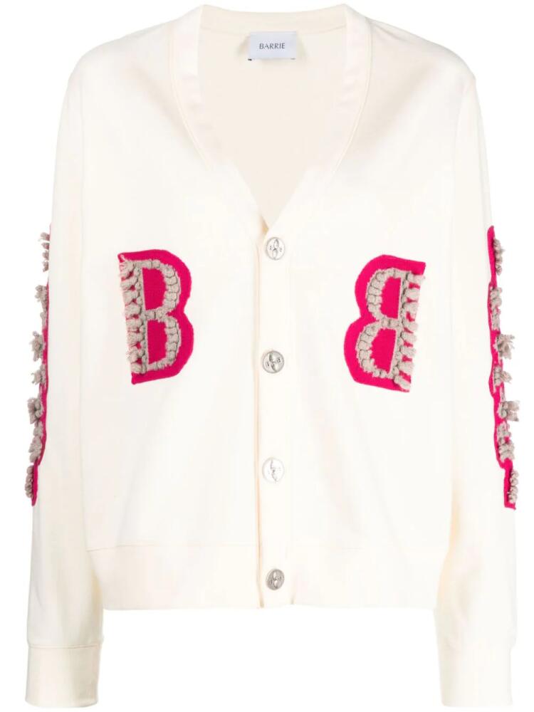 Barrie logo-embroidered cotton cardigan - Neutrals Cover