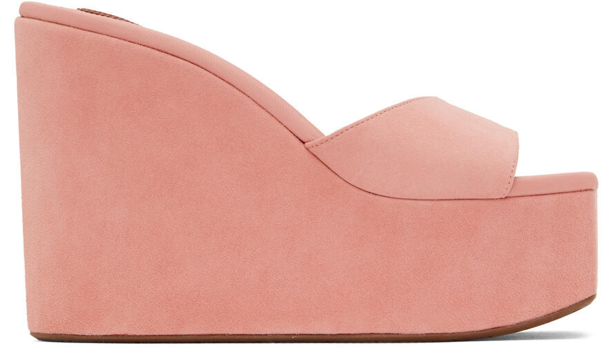 ALAÏA Pink Platform Wedge Mules Cover