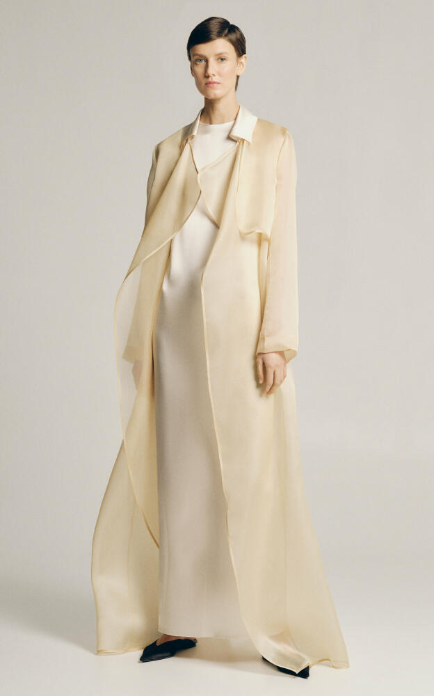 Sophie et Voila - Long Silk-Georgette Coat - Ivory Cover