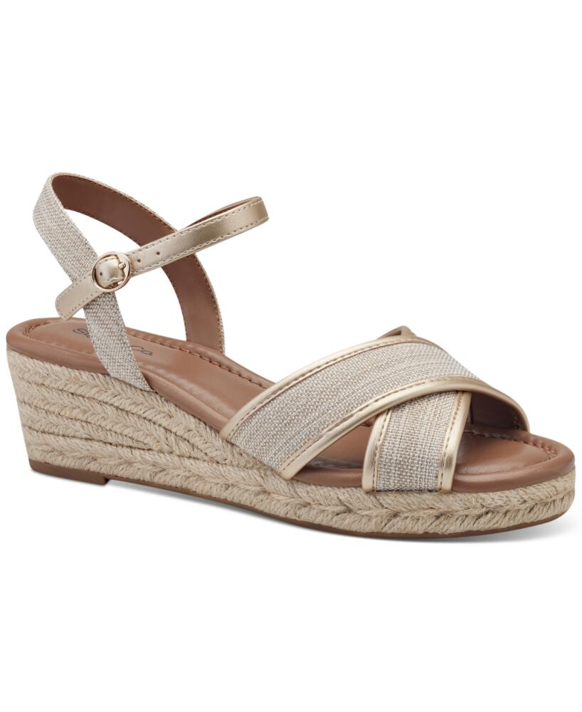 Style & Co Women's Leahh Strappy Espadrille Wedge Sandals, Created for Macy's - Light Gold Cover