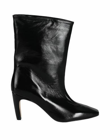 Mychalom Woman Ankle boots Black Soft Leather Cover