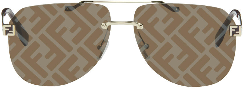 Fendi Gold Fendi Sky Monogram Sunglasses Cover