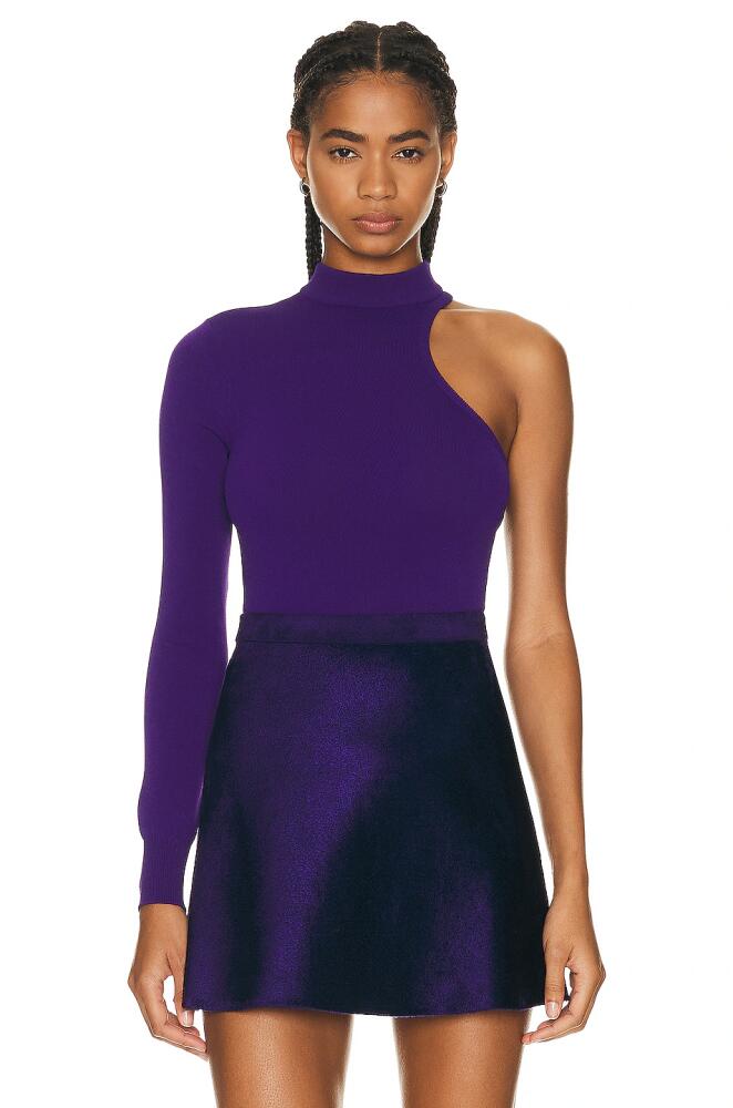 ALAÏA Asymetric Bodysuit in Purple Cover