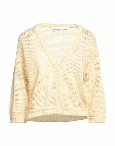 Lamberto Losani Woman Cardigan Light yellow Cashmere Cover