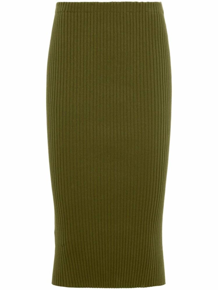 Prada ribbed-knit cotton tube skirt - Green Cover