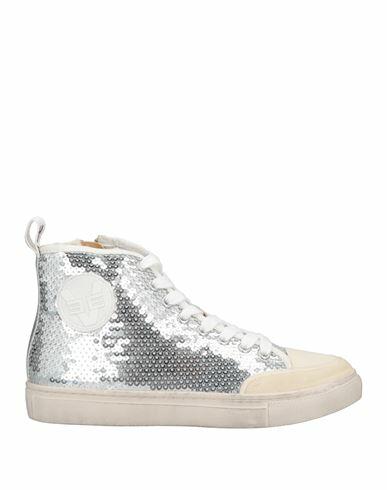 Emanuélle Vee Woman Sneakers Silver Textile fibers Cover