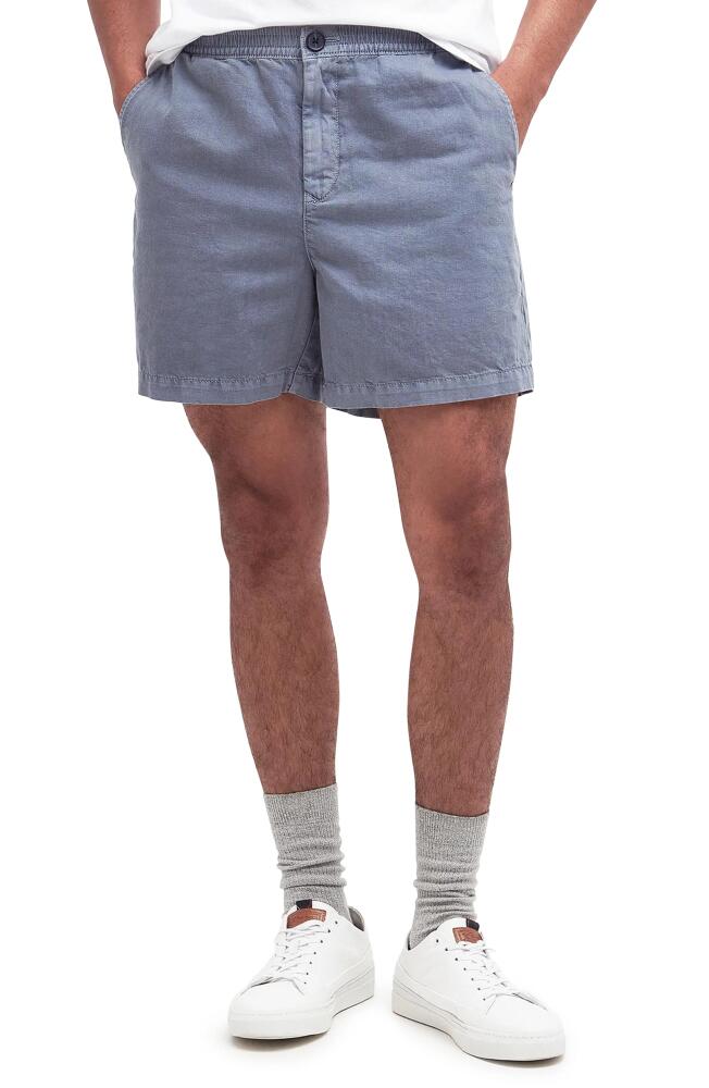 Barbour Melonby Cotton & Linen Shorts in Dark Chambray Cover