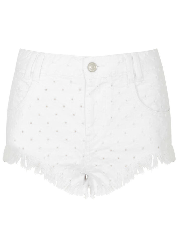 Isabel Marant Aneida Distressed Denim Shorts - White Cover