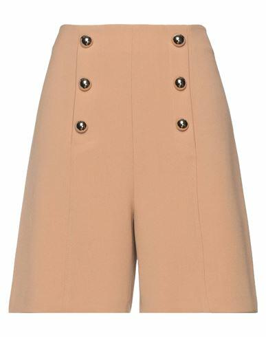 Simona Corsellini Woman Shorts & Bermuda Shorts Camel Polyester, Viscose, Cotton, Elastane Cover