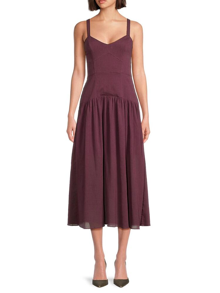 Area Stars Women's Karin Solid A-line Midi Dress - Purple Cover