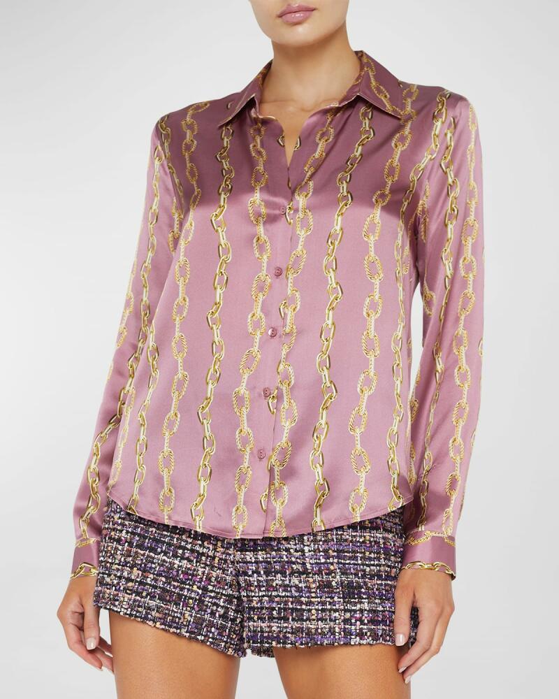 L'Agence Tyler Chain Silk Blouse Cover