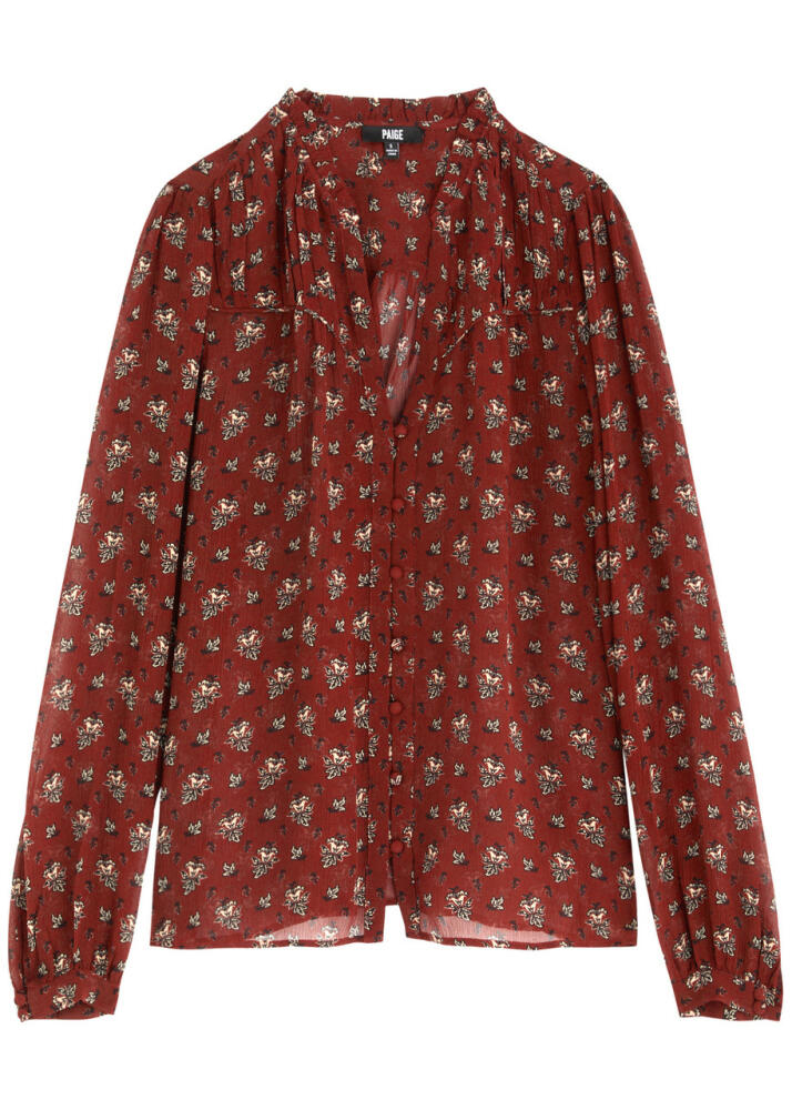 Paige Monika Floral-print Silk-georgette Blouse - Red Cover