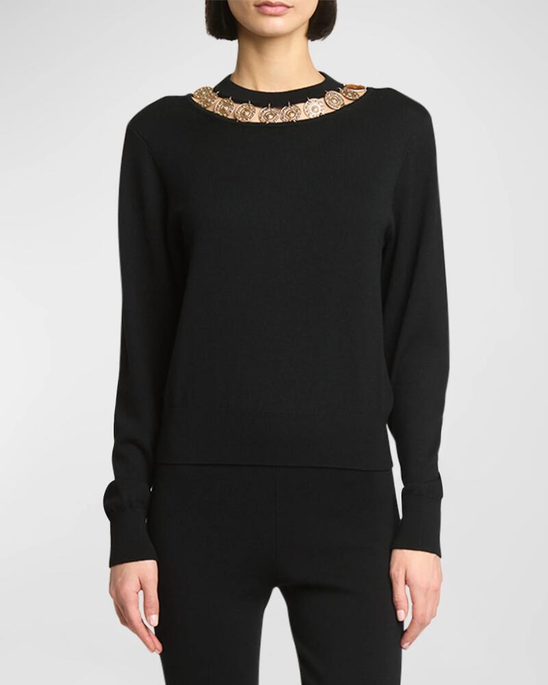 Rabanne Metal Cutout Trim Sweater Cover