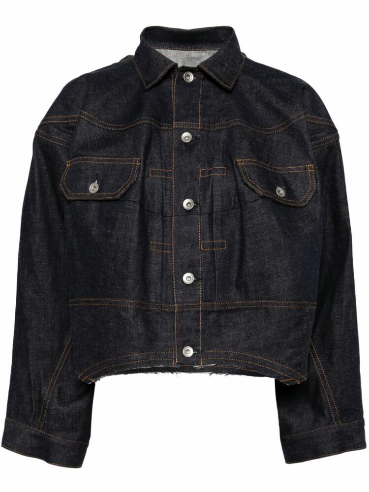 sacai oversize cropped denim jacket - Blue Cover