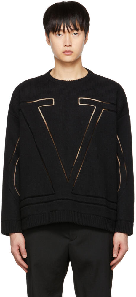 Valentino Black Cut-Out Sweater Cover