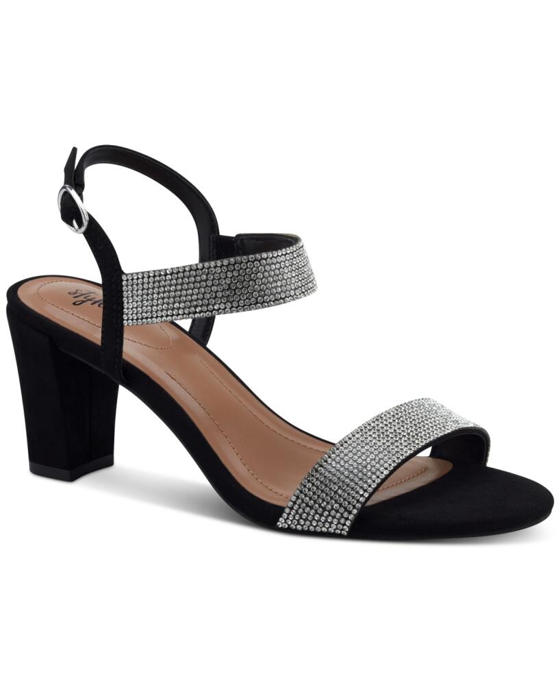 Style & Co Women's Bonitaa Embellished Ankle-Strap Slingback Dress Sandals, Created for Macy's - Black/silver Cover