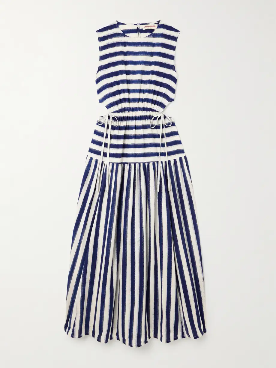 Emporio Sirenuse - + Net Sustain Pulcheria Striped Cotton Maxi Dress - Blue Cover