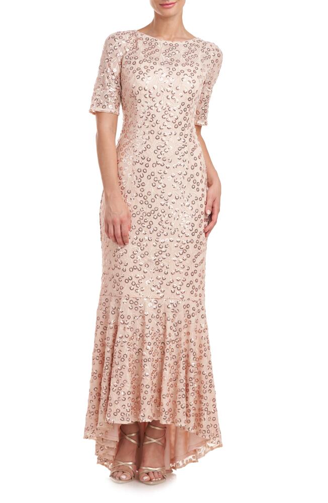 JS Collections Elliot Sequin Mermaid Gown in Rose Gold Cover