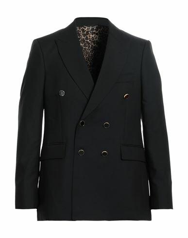 Pt Torino Man Blazer Black Virgin Wool, Mohair wool Cover