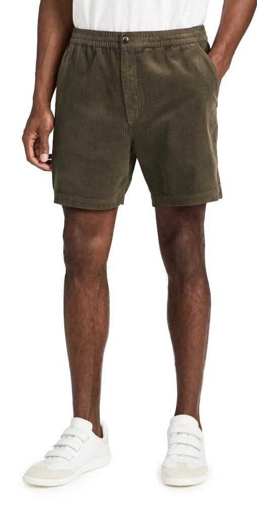 Alex Mill Pull on Easy Shorts in Fine Wale Cord 5.5 Military Olive Cover