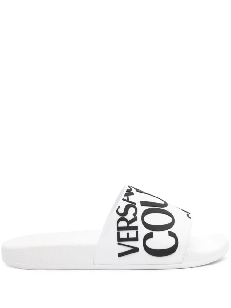 Versace Jeans Couture Shelly logo-embossed slides - White Cover