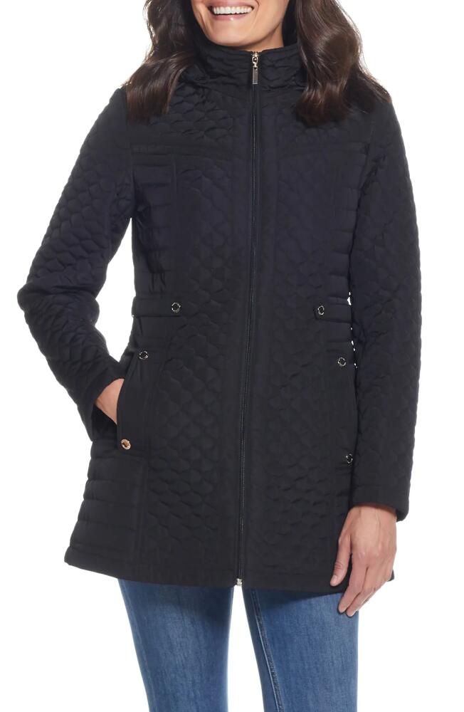 Gallery Quilted Water Resistant Hooded Jacket in Black Cover