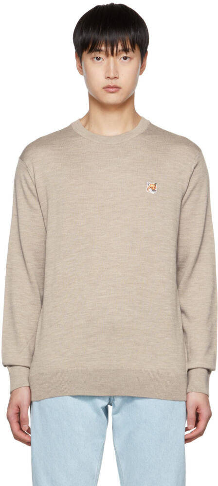 Maison Kitsuné Beige Fox Head Sweater Cover