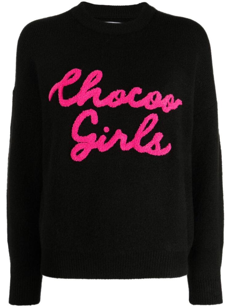 CHOCOOLATE logo-appliqué crew-neck jumper - Black Cover