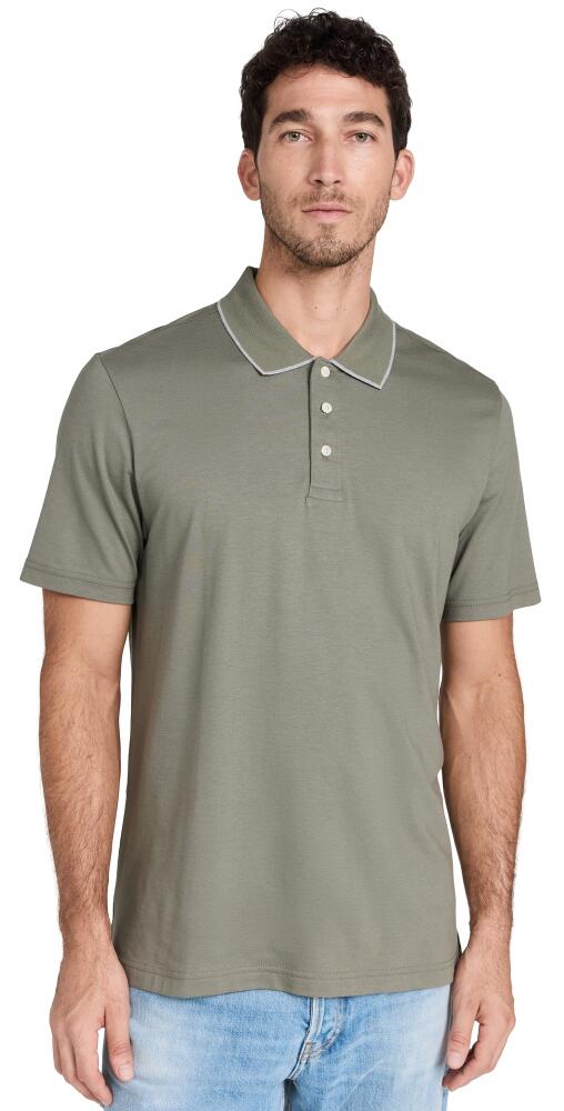 Faherty Short Sleeve Movement Pique Polo Olive Odyssey Cover