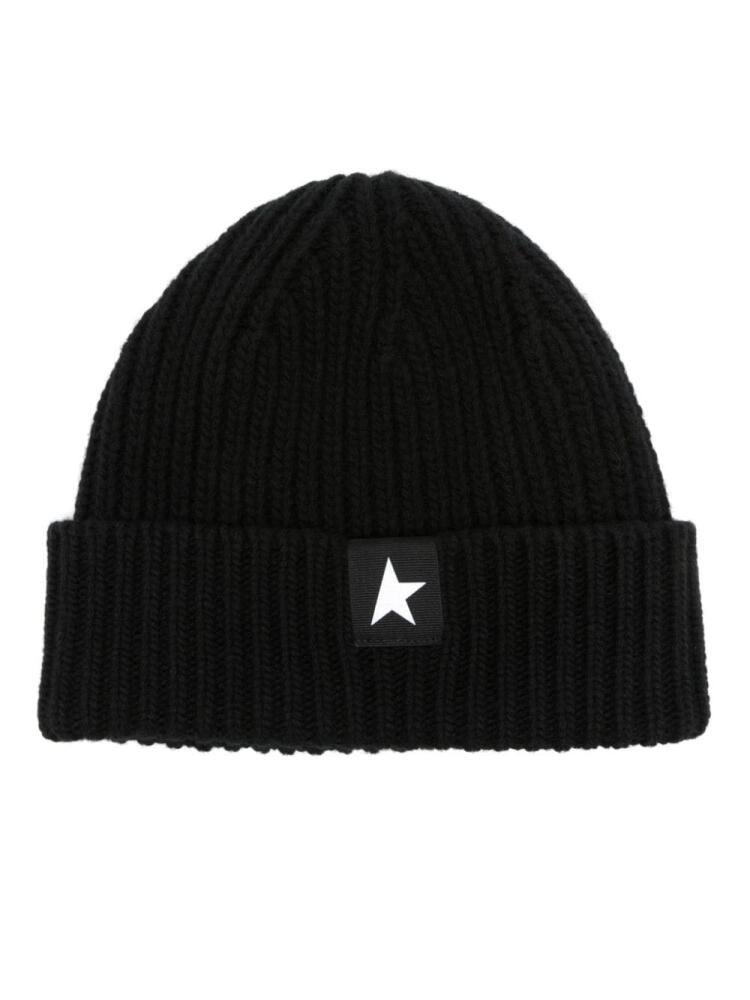 Golden Goose logo-patch wool beanie - Black Cover