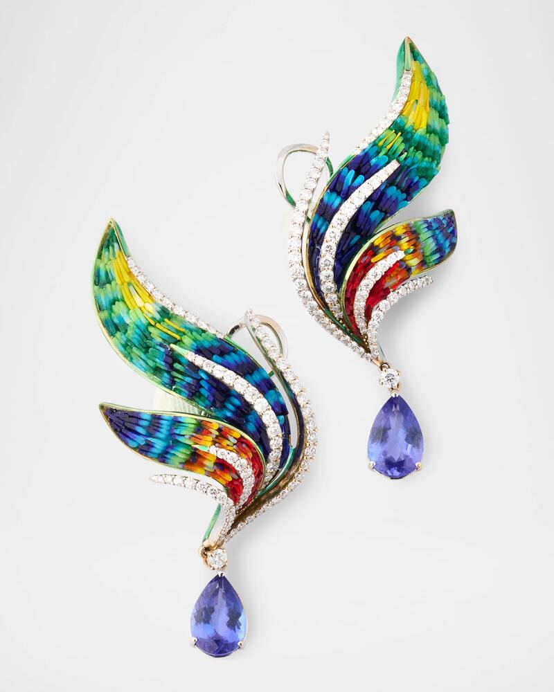 Piazza Italia by Alberto Milani Sicis Jewels Quetzal Micro Mosaic Art Earrings with Tanzanite and Diamonds Cover