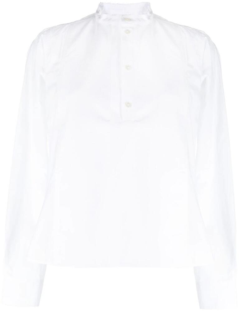 Plan C stand-up collar cotton shirt - White Cover