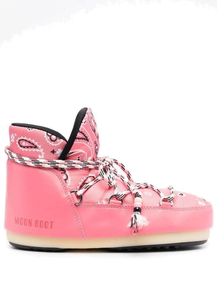 Alanui x Moon boot x Moon Boot bandana-print boots - Pink Cover