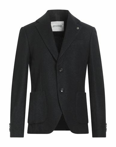 Officina 36 Man Blazer Midnight blue Polyester, Virgin Wool, Acrylic Cover