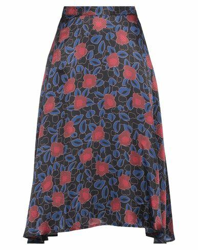 Rosso35 Woman Midi skirt Black Viscose, Silk Cover