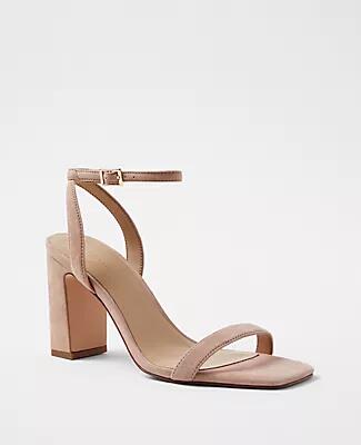 Ann Taylor Suede High Block Heel Sandals Cover