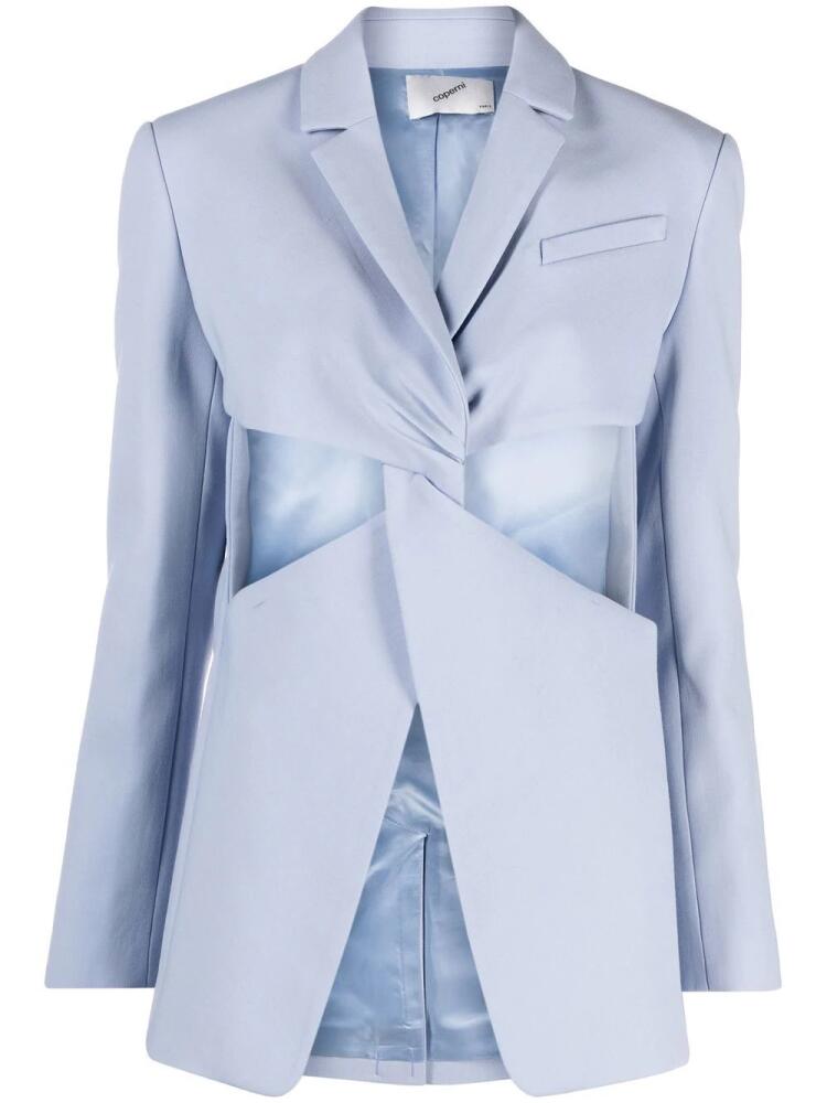 Coperni cut-out single-breasted blazer - Blue Cover