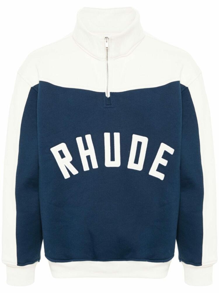 RHUDE Contrast Varsity cotton sweatshirt - Blue Cover