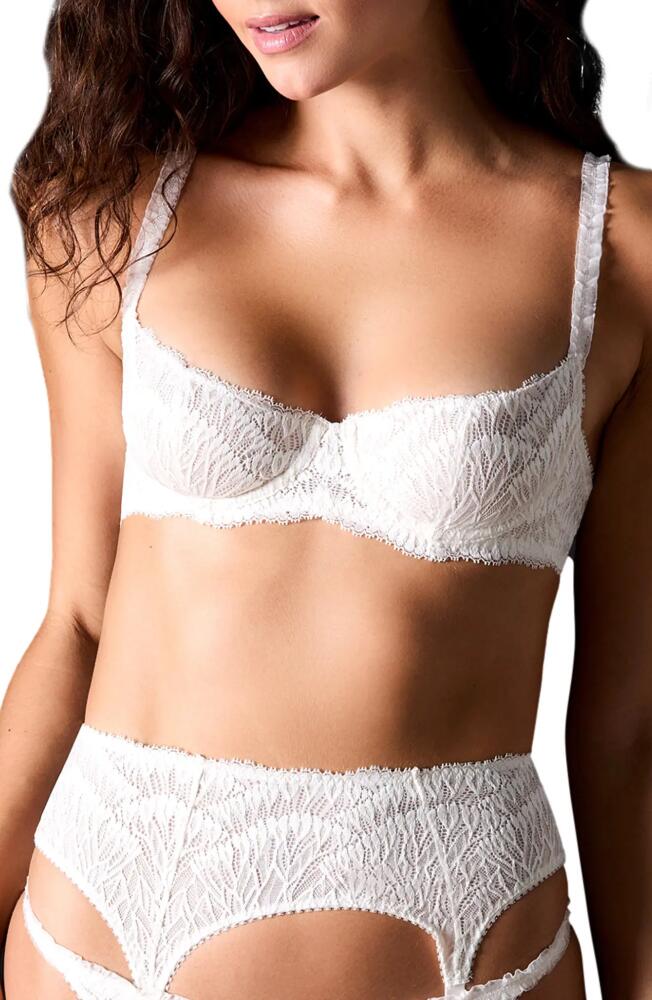 JOURNELLE Loulou Lace Underwire Balconette Bra in Blanc Cover