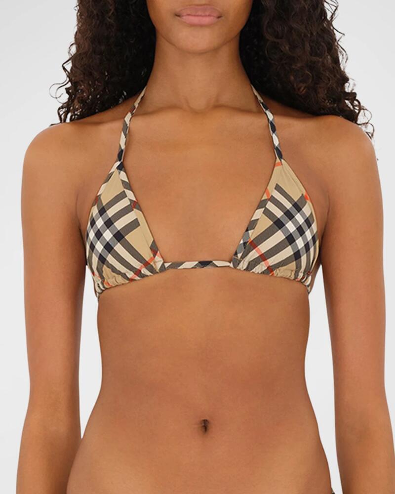 Burberry Signature Check Triangle Bikini Top Cover