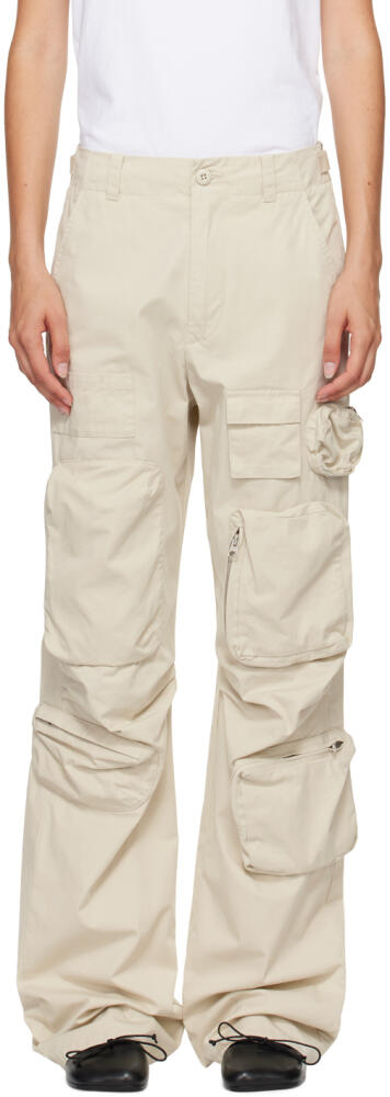 MM6 Maison Margiela Off-White Cotton Cargo Pants Cover